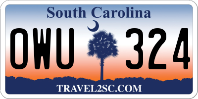 SC license plate OWU324