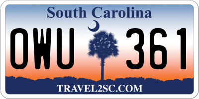 SC license plate OWU361