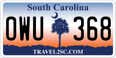 SC license plate OWU368