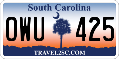 SC license plate OWU425