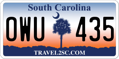 SC license plate OWU435