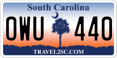 SC license plate OWU440