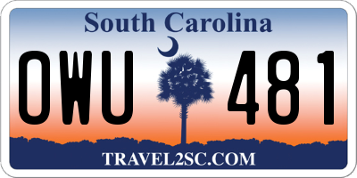 SC license plate OWU481