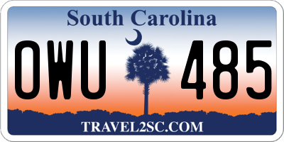 SC license plate OWU485