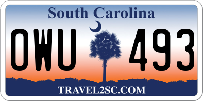SC license plate OWU493