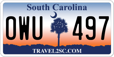 SC license plate OWU497