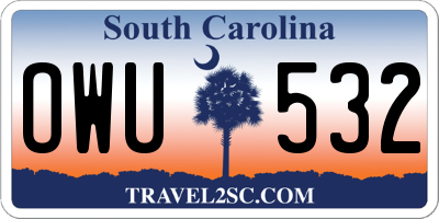 SC license plate OWU532