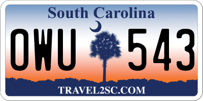 SC license plate OWU543