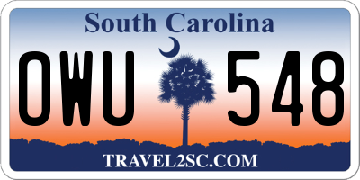 SC license plate OWU548