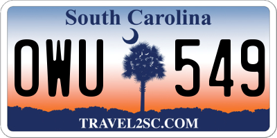SC license plate OWU549