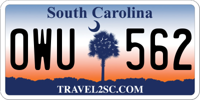 SC license plate OWU562