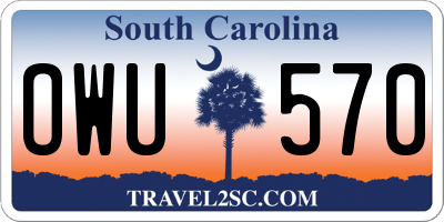 SC license plate OWU570