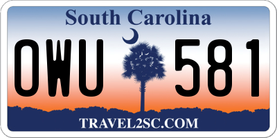 SC license plate OWU581