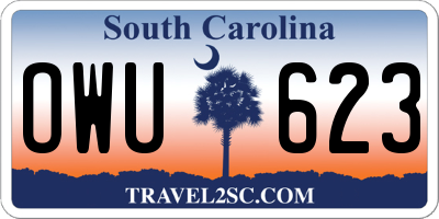 SC license plate OWU623