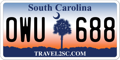 SC license plate OWU688