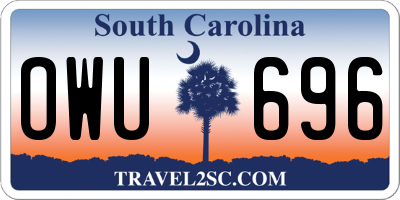 SC license plate OWU696