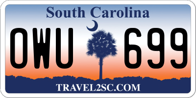 SC license plate OWU699