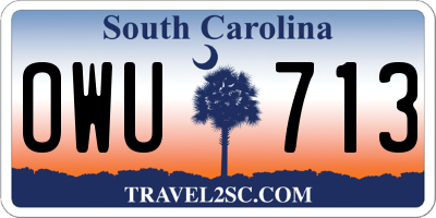 SC license plate OWU713