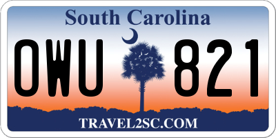 SC license plate OWU821