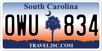 SC license plate OWU834