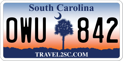 SC license plate OWU842