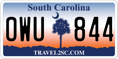 SC license plate OWU844