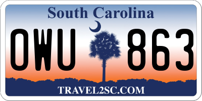 SC license plate OWU863