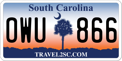 SC license plate OWU866