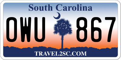 SC license plate OWU867
