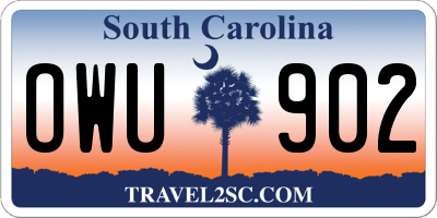 SC license plate OWU902