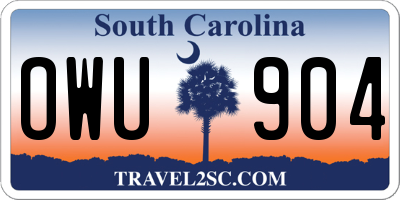 SC license plate OWU904