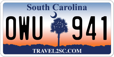 SC license plate OWU941