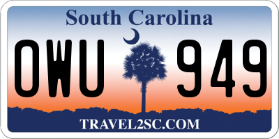 SC license plate OWU949
