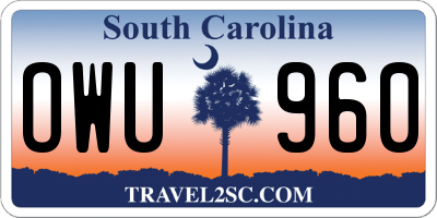 SC license plate OWU960