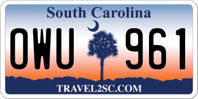 SC license plate OWU961