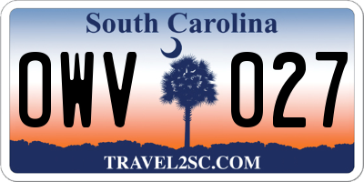 SC license plate OWV027