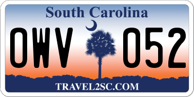 SC license plate OWV052