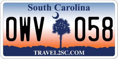 SC license plate OWV058