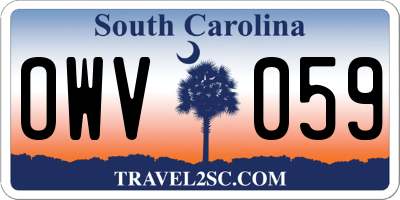 SC license plate OWV059