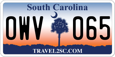 SC license plate OWV065