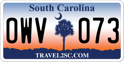 SC license plate OWV073