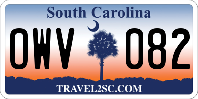 SC license plate OWV082