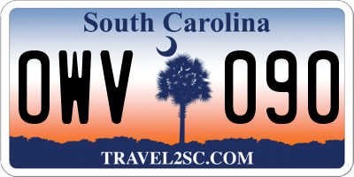 SC license plate OWV090