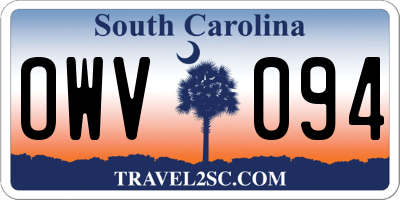 SC license plate OWV094