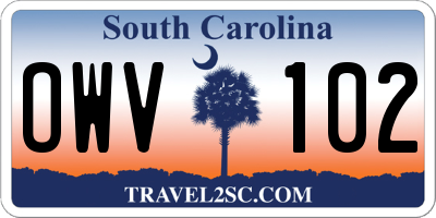 SC license plate OWV102