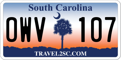 SC license plate OWV107