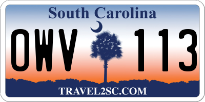 SC license plate OWV113