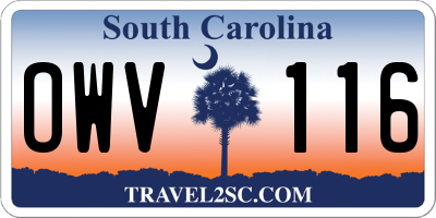SC license plate OWV116
