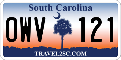 SC license plate OWV121