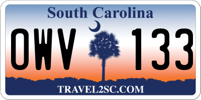 SC license plate OWV133